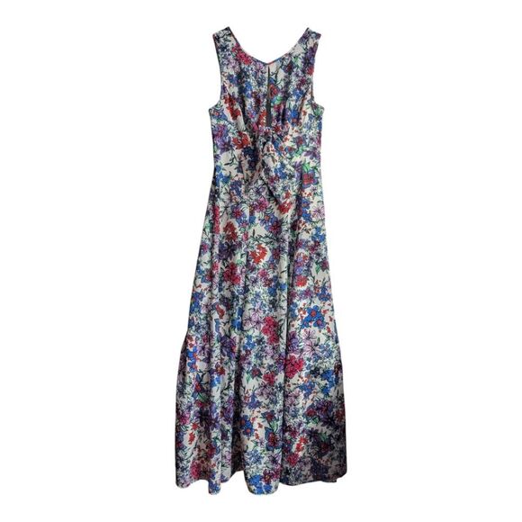 SCANLAN THEODORE Bow Watercolor Floral Maxi Dress VNECK back Size Small - Picture 10 of 13